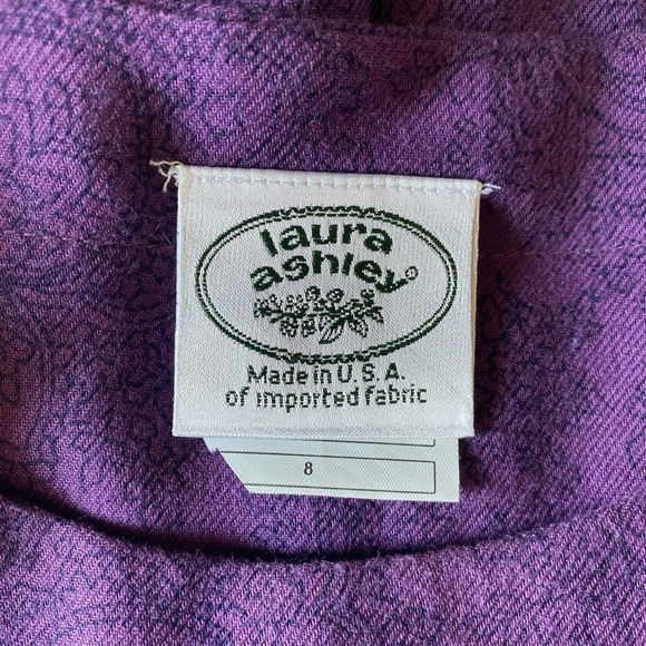 LAURA ASHLEY Vintage Boho Cottagecore Minimalist Floral Paisley Midi Dress Sz 8 - Picture 12 of 13